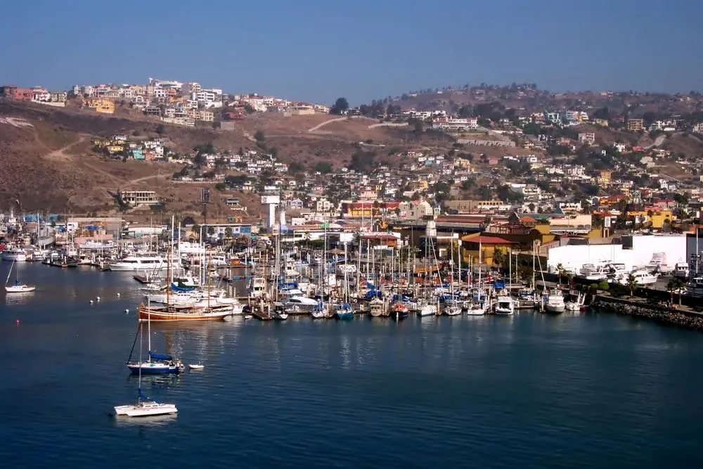 Rosarito coastal street near the Baja California border
