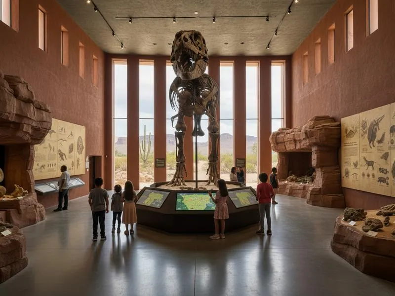 Museo del Desierto exhibits showing fossils and desert habitats
