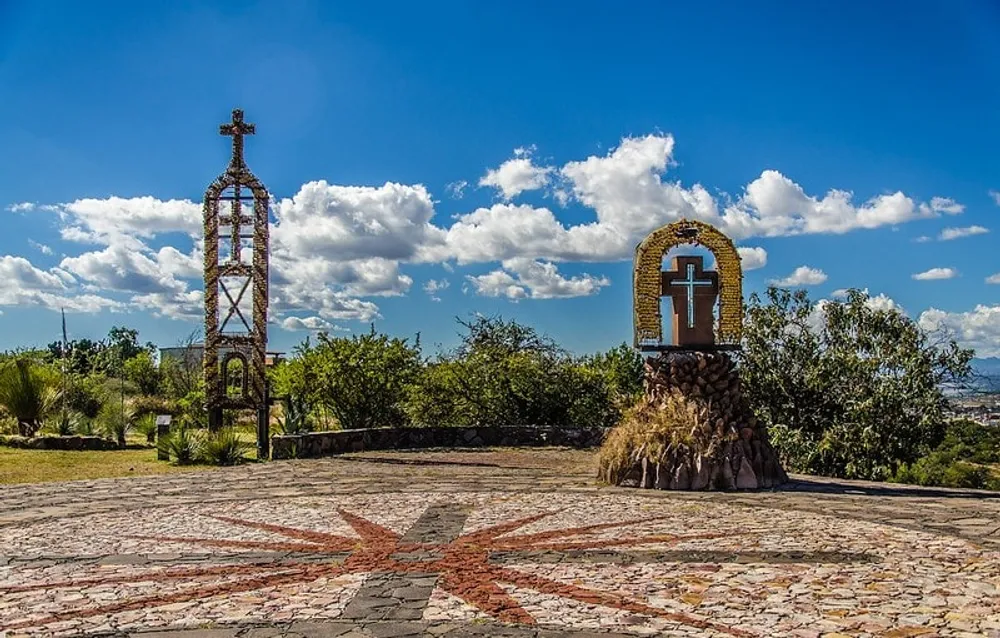 El Charco del Ingenio botanical garden and ecological reserve in San Miguel de Allende with Mexican cactus specimens and native vegetation