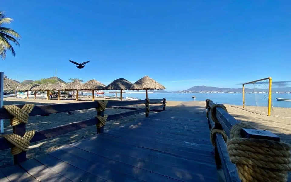 San Pedrito beach area in Manzanillo with Pacific water and local coastal setting