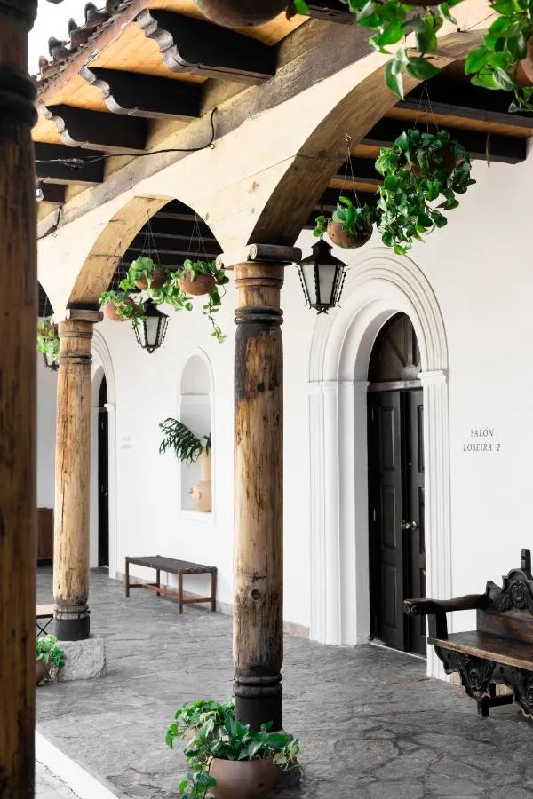 Vertical view of Hotel Sombra del Agua patio for Chiapas weddings
