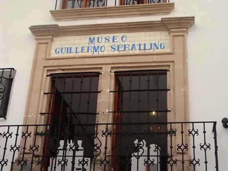 Museum entrance and colonial stonework in Taxco's historic center
