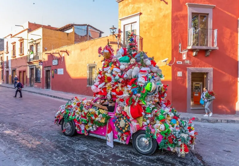 San Miguel de Allende street scene after a July summer rain shower