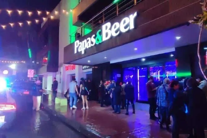 Bar scene in Ensenada — the Primera Calle bar district popular with visitors from Tijuana and San Diego on weekends