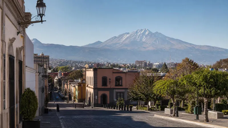 Clear February morning over Toluca with Nevado de Toluca rising beyond the highland city
