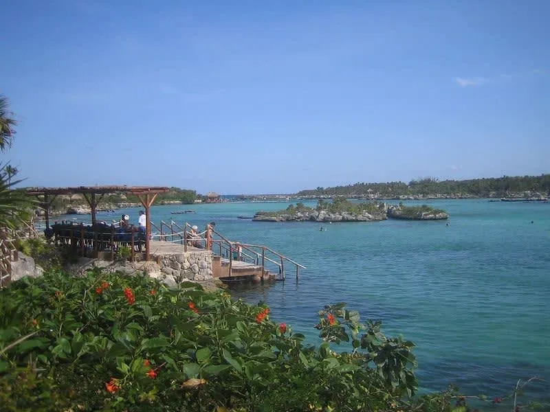 Xel-Ha inlet with clear water for family snorkeling near Tulum