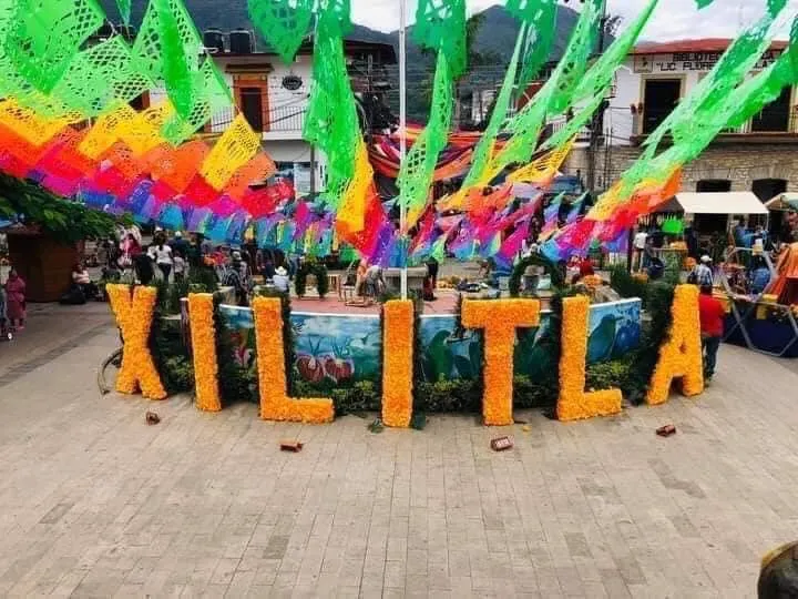 Dancers and musicians during a Huastecan festival celebration in Xilitla