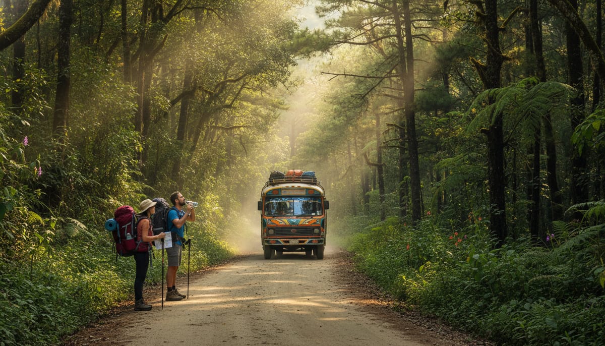 Sierra Norte Mountain Road winding through forest