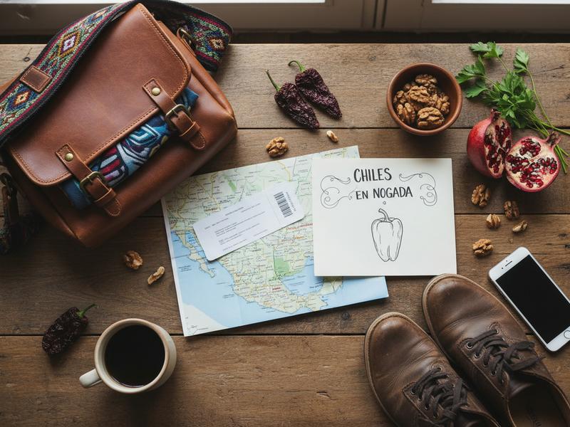Bus and travel planning scene for a Mexico City to Puebla chiles en nogada day trip