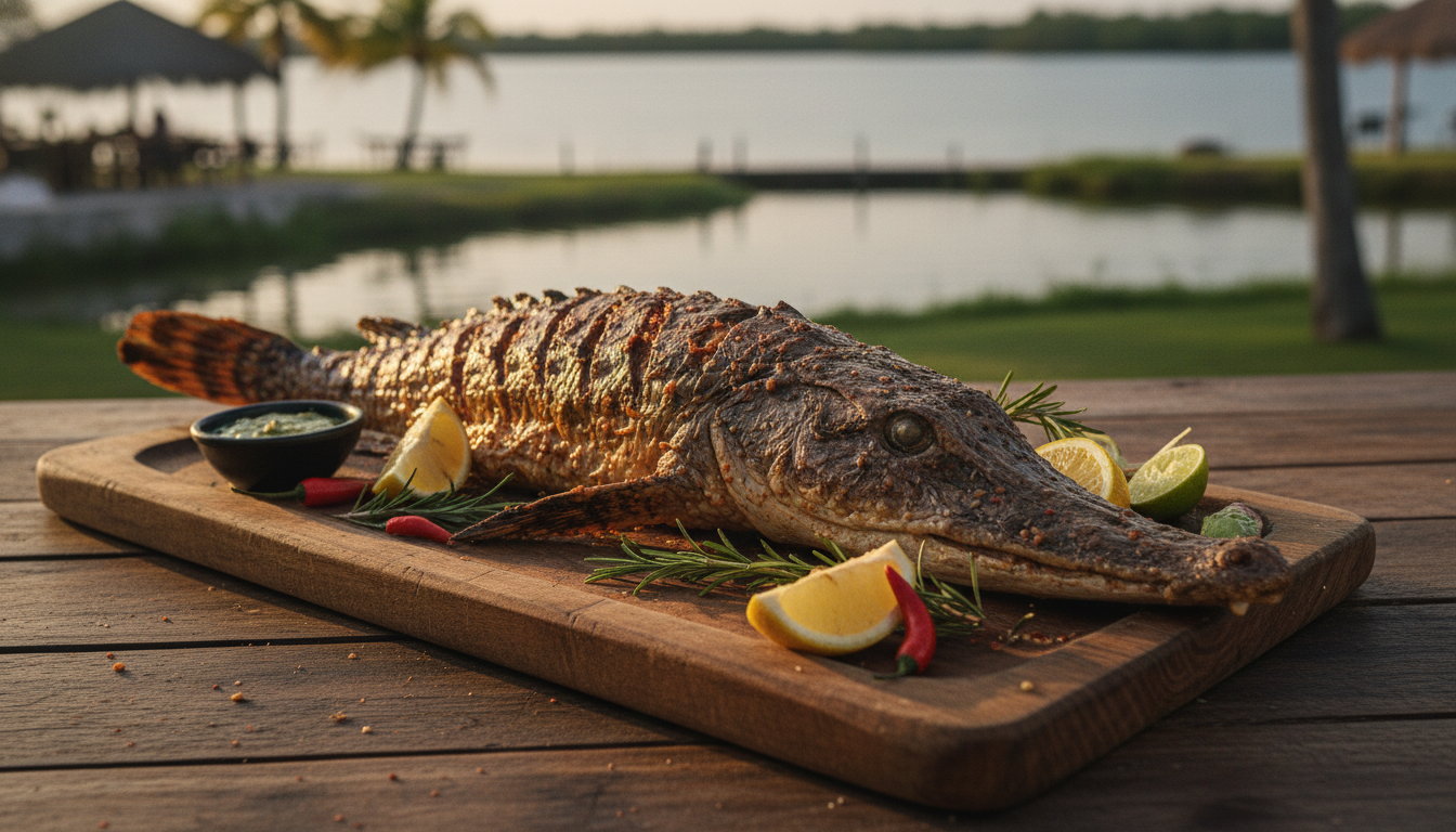 Roasted Pejelagarto fish dish