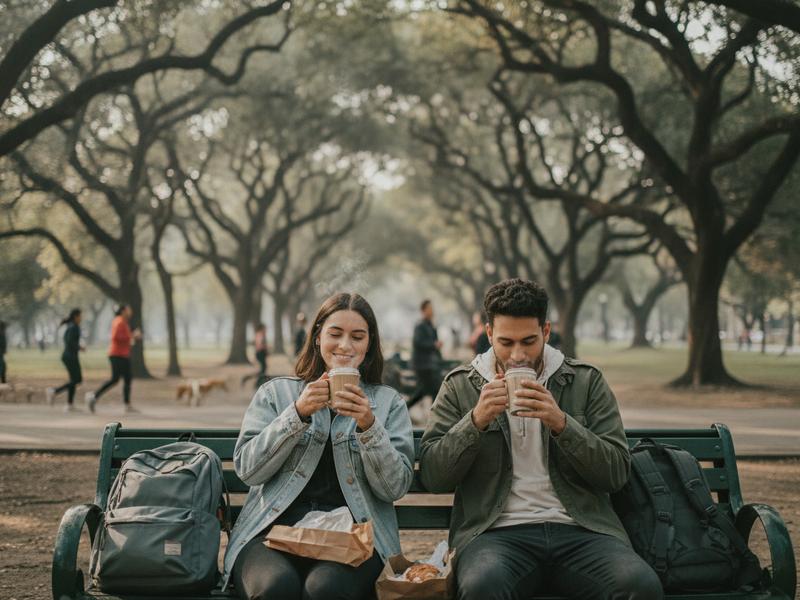 Relaxed Monday breakfast and leafy park walk in Mexico City after a music festival