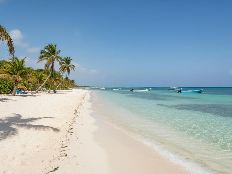 Map-style Caribbean coast view comparing Cozumel with nearby Quintana Roo destinations