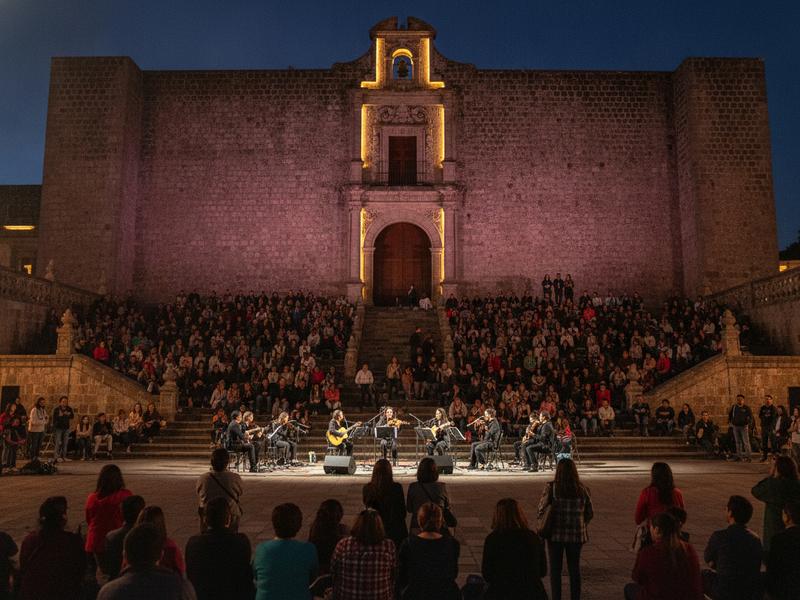 Open-air Festival Cervantino concert at the Alhóndiga de Granaditas in Guanajuato