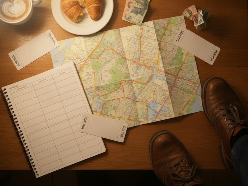 Notebook with a three-day Festival Cervantino plan beside a Guanajuato street map