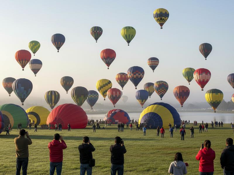 Opening morning mass balloon launch at Parque Metropolitano de León