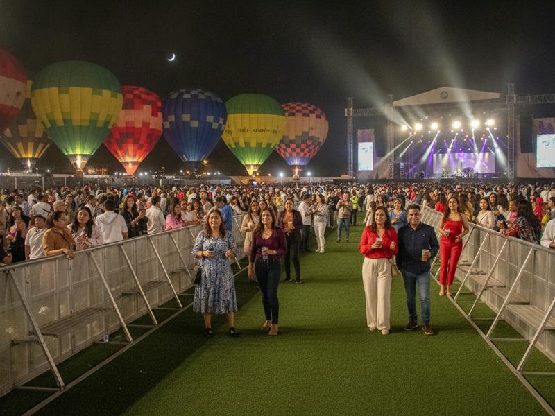 VIP concert viewing area during a balloon glow at FIG León