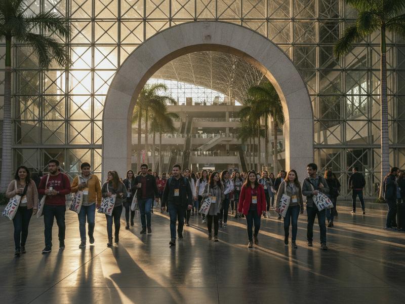Readers entering Expo Guadalajara early for the first day of the book fair