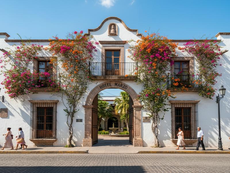 Practical Gómez Palacio hotel entrance with parking for March La Laguna travel