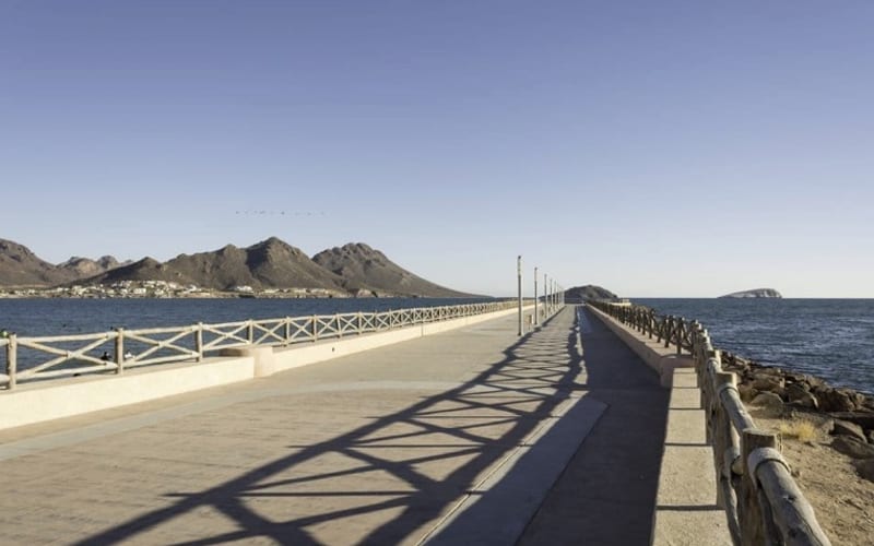 San Carlos marina and Tetakawi Hill during a hot August beach trip near Guaymas
