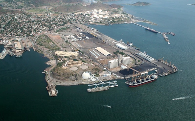 Guaymas harbor and dry Sonoran hills during a hot July Sea of Cortez trip