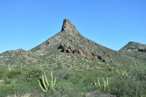 Rocky Sonoran coastline near Guaymas and San Carlos under bright June weather