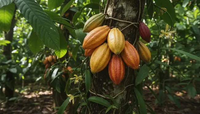 cacao pods living museum garden