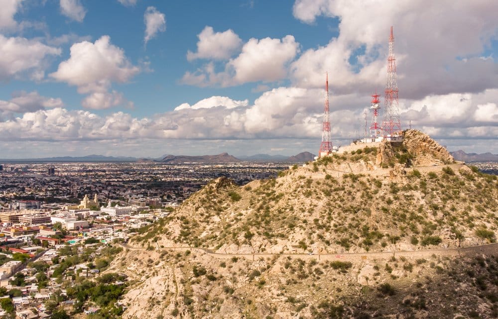 Cerro de la Campana viewpoint above Hermosillo during a clear August evening