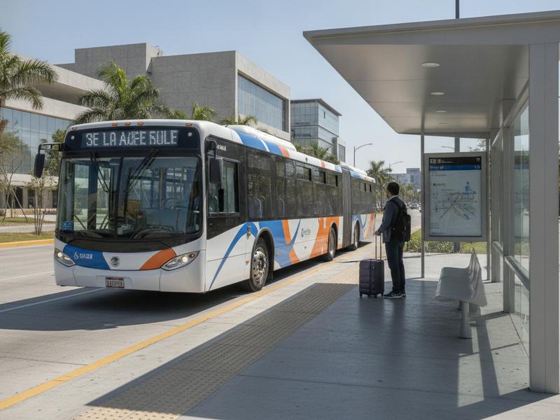 Line 5 Macro Aeropuerto bus serving the Guadalajara airport and Expo corridor