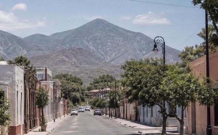 Sunny April street near Linares historic center with road-trip access south of Monterrey