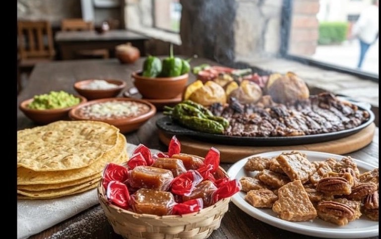 Regional sweets and northern food served during a January stop in Linares Nuevo Leon