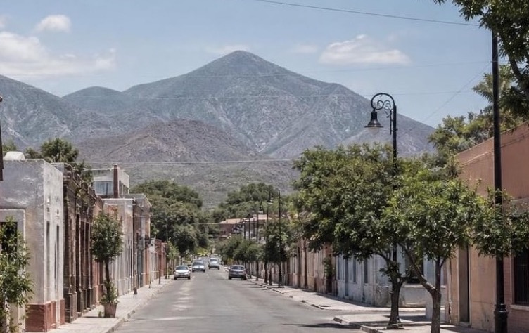 Sunny January street near Linares historic center with road-trip access south of Monterrey