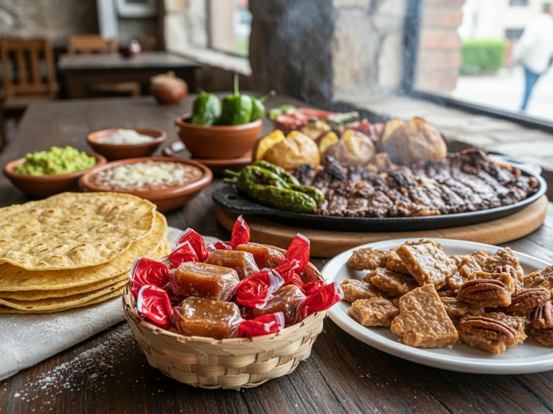 Regional sweets and northern food served during a July stop in Linares Nuevo Leon