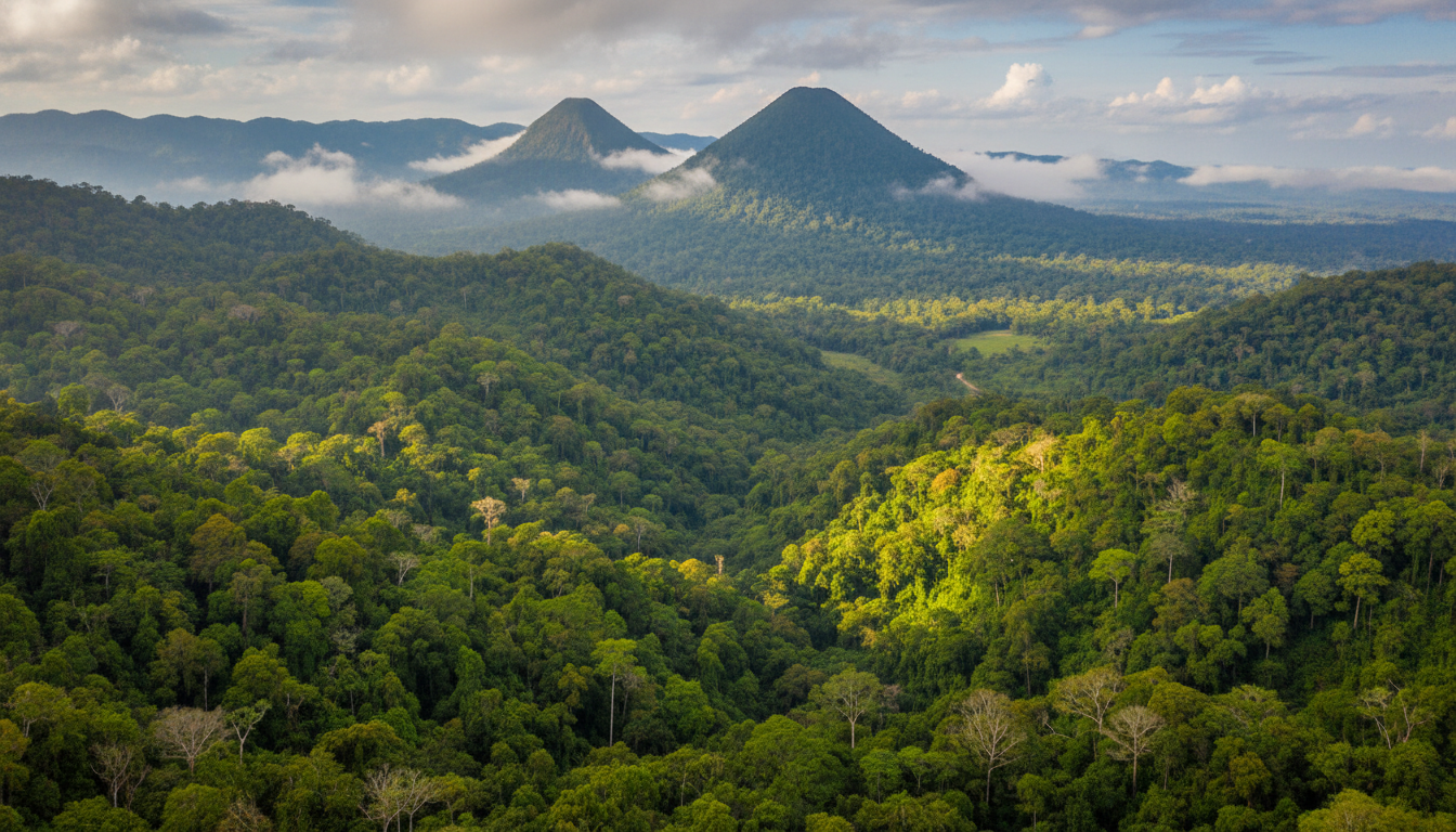 Biosphere Reserve volcanic range landscape in Los Tuxtlas Veracruz