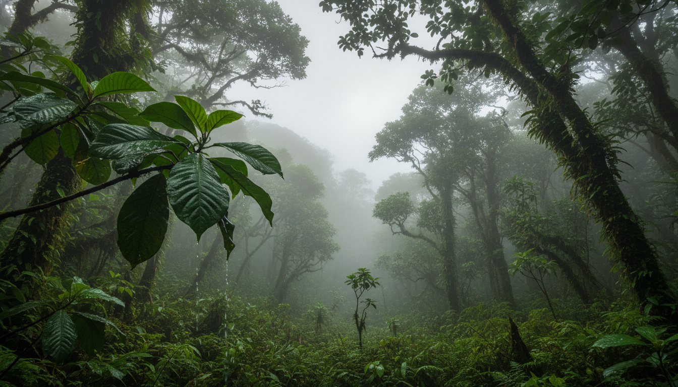 Misty rainforest climate in the Sierra de los Tuxtlas mountains