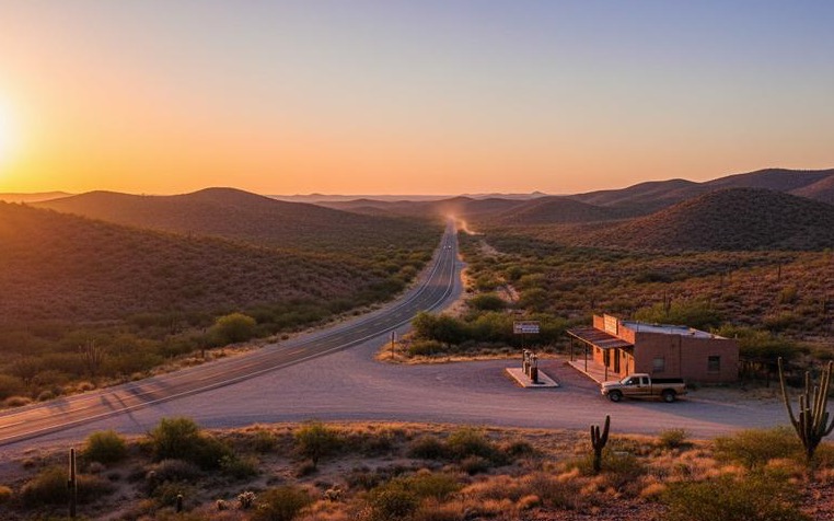 Evening light across Matehuala after a dry April high-desert road-trip day