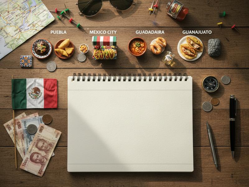 Travel notes comparing Puebla Mexico City Guadalajara and Guanajuato for Independence Day food