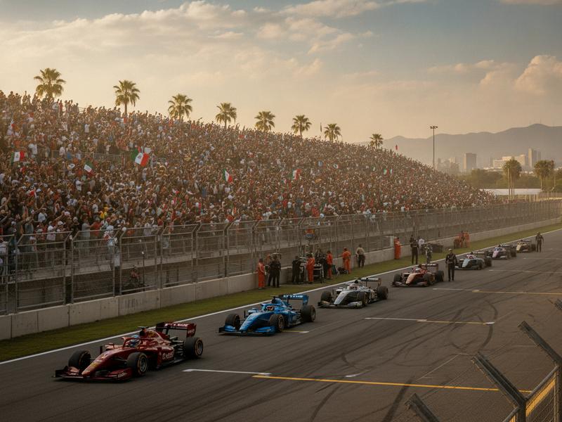 Packed grandstands before the Mexico City Grand Prix Sunday race start