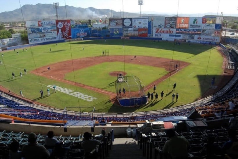 Baseball stadium seating in Monclova before an August Acereros game