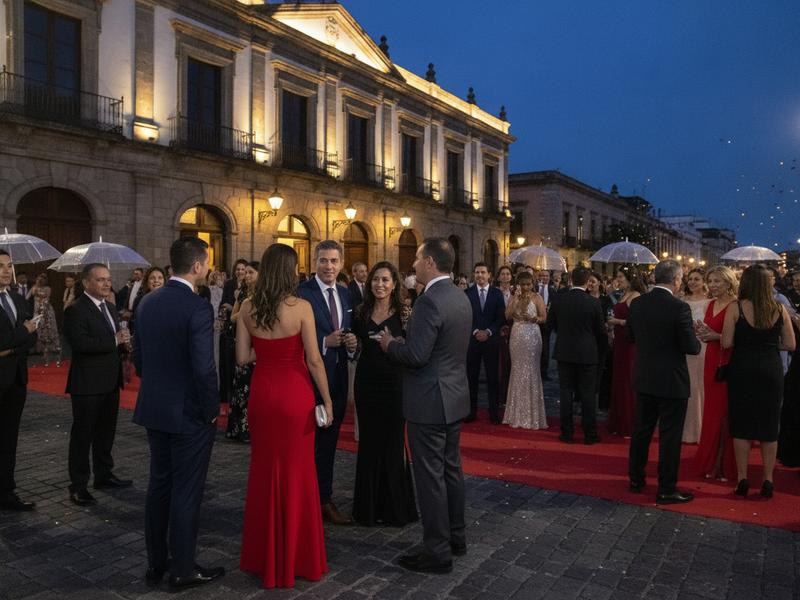 Audience gathering for an evening FICM premiere at Teatro Mariano Matamoros