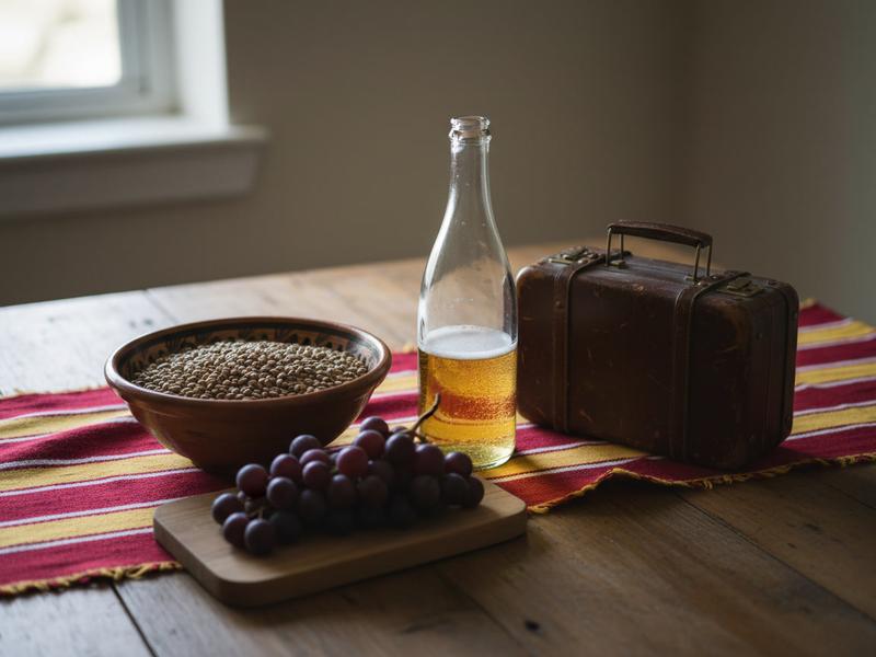 Twelve grapes lentils sparkling cider and colorful underwear prepared for Mexican New Year traditions
