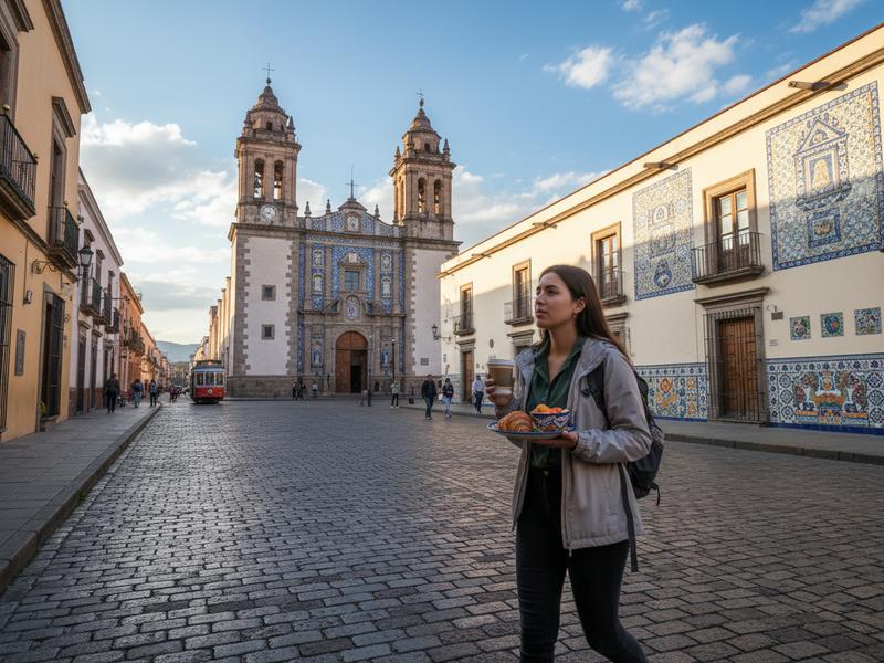Saturday morning Puebla walk with cathedral, Talavera tile, and light breakfast before chiles en nogada lunch