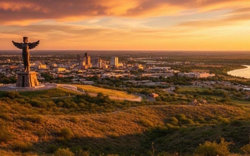 Reynosa border roads and city skyline during October travel season in Tamaulipas