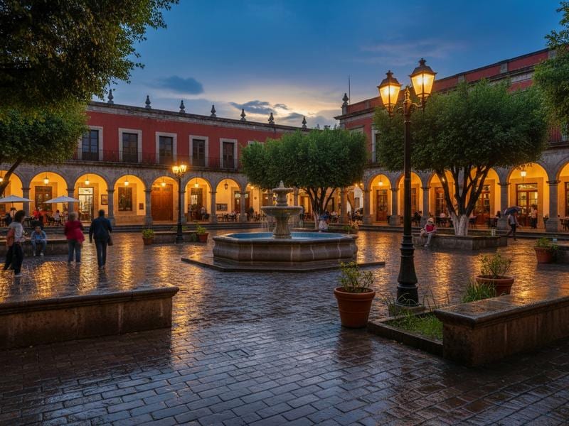 Notebook and coffee arranged for museums and plaza walks in Saltillo