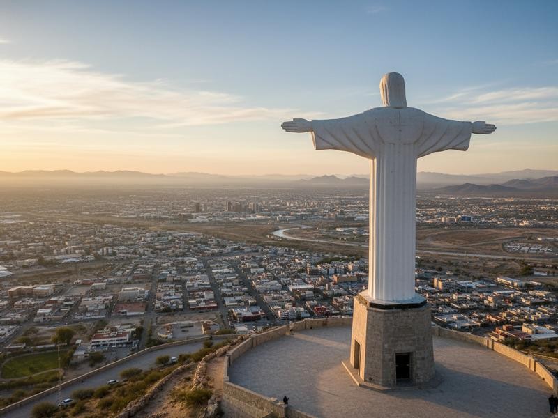 Cristo de las Noas in Torreón in June with morning views, desert city scenery, and heat-smart planning
