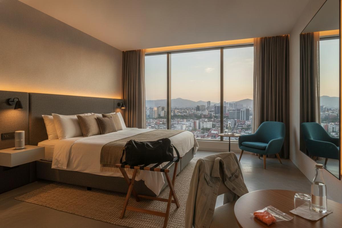 Mexico City hotel room prepared for visitors attending Corona Capital