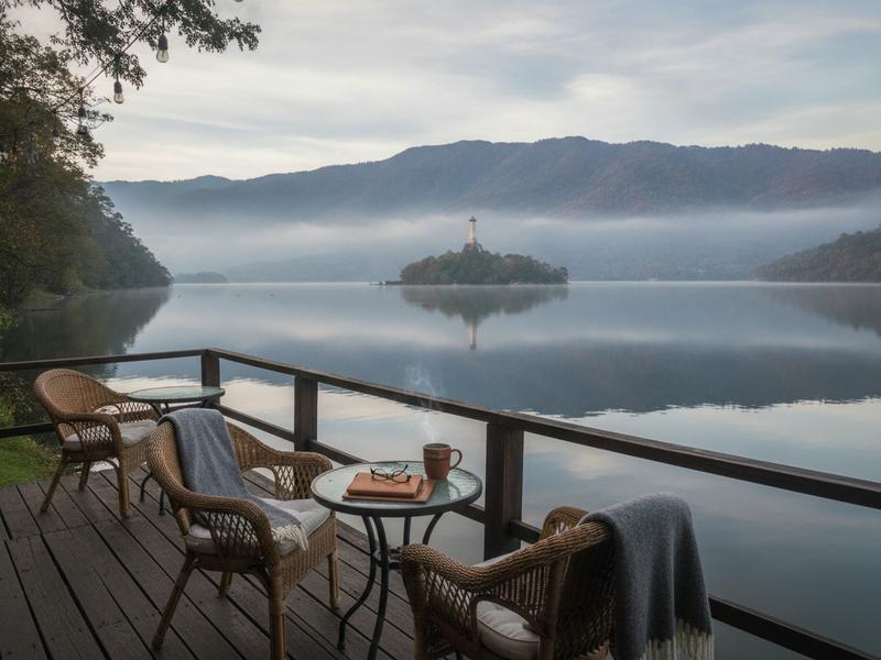 Small lakeside inn overlooking Lake Pátzcuaro and mountain villages