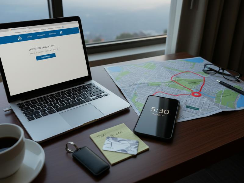 Traveler checking a León hotel reservation taxi time and festival gate map